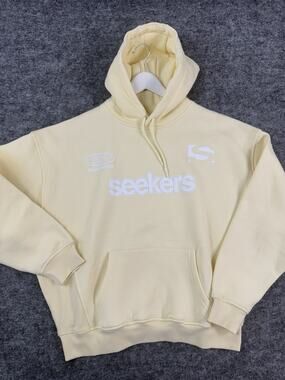 Sisters and Seekers Hoodie Women Medium Yellow Oversized Sweatshirt N93